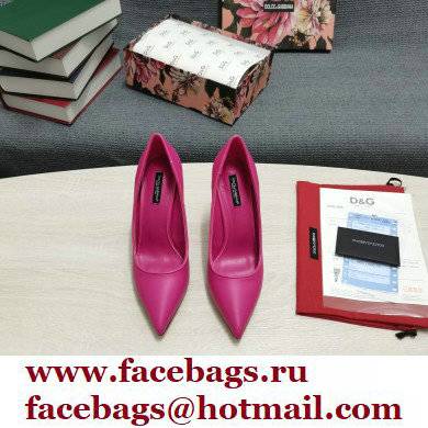 Dolce  &  Gabbana Heel 10.5cm Leather Pumps Fuchsia with DG Pop Heel 2021